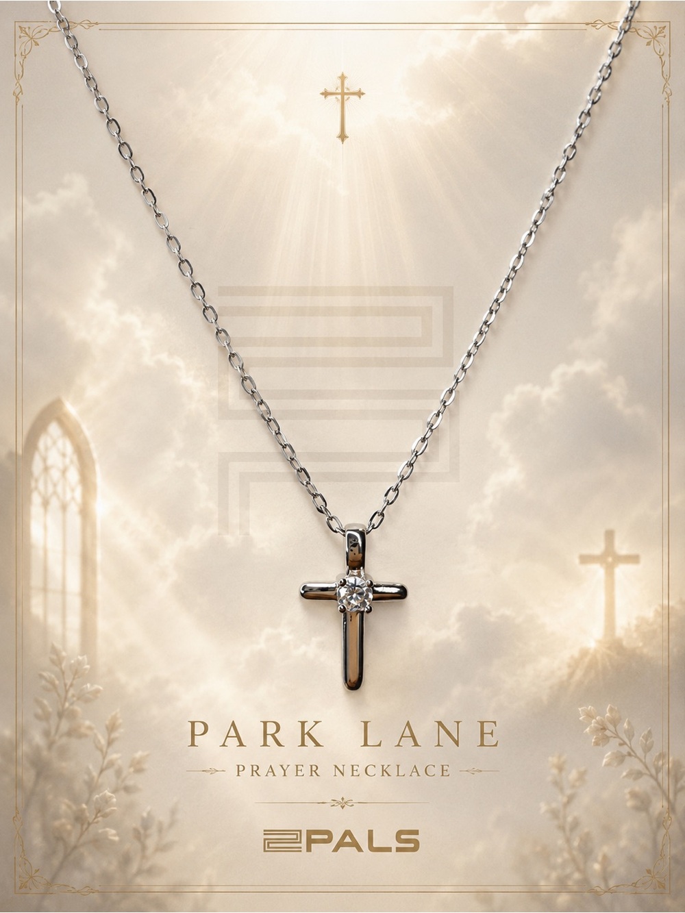 Park Lane Women’s Prayer Necklace Cross Pendant Silver Tone Faith Inspired NWT